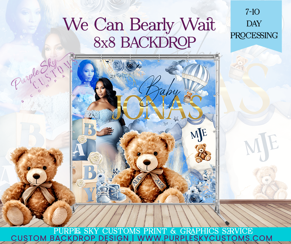 We Can Bearly Wait Backdrop Design and Print