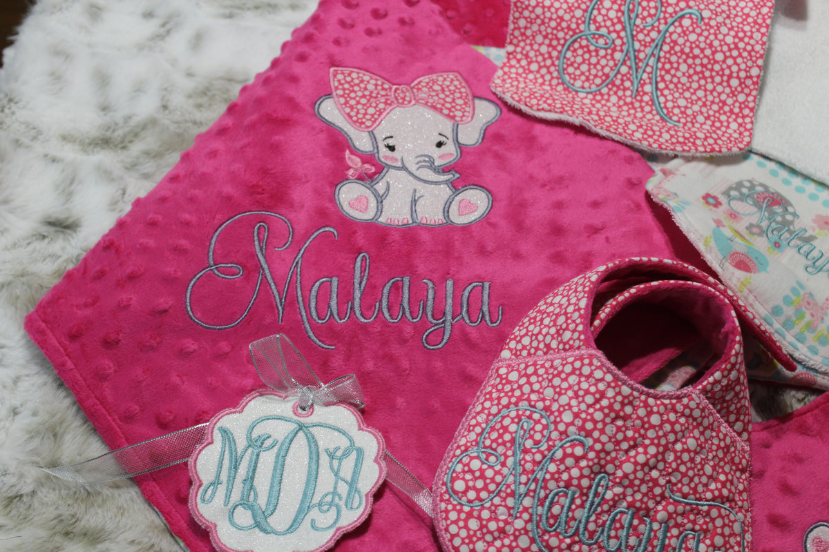 Embroidered Minky Blanket